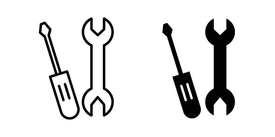 Tools icon set modern line and solid style collection. Stock Illustration