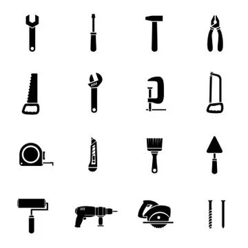 Tools icons set Stockillustratie