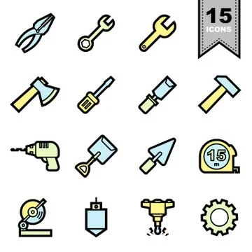 Tools icons set Stockillustratie