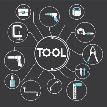 Tools info graphics Stock Illustration