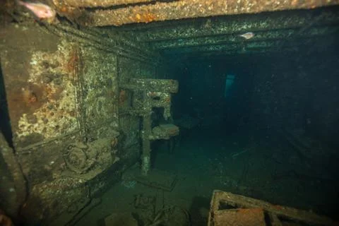Tools inside Wreck of a Cargo Ship, Abu Nuhas, Egypt Fotos Stock