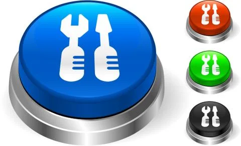 Tools on Internet Button Illustrazione stock