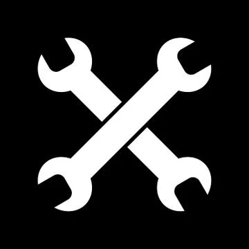 Tools isolated on black background vector icon. Spanners to repair. Linear solid イラスト素材