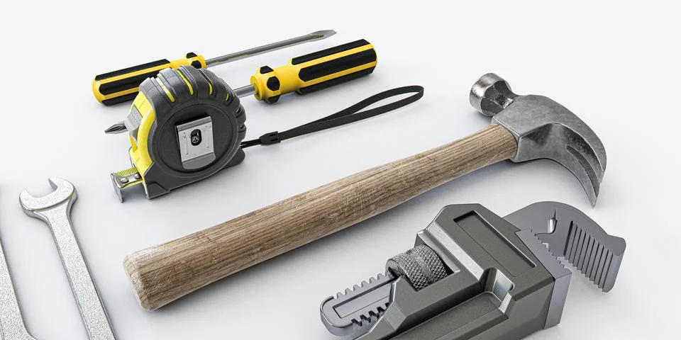 Tools isolated on white background Stock Illustration