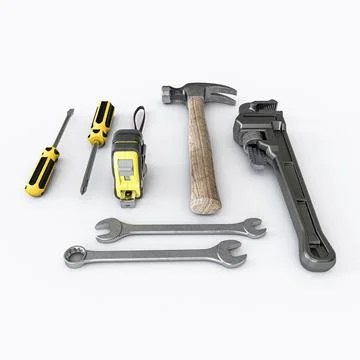 Tools isolated on white background Stock Illustration