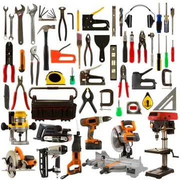 Tools Isolated on a White Background Stock Photos
