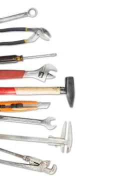 Tools isolated on white background Stock Photos