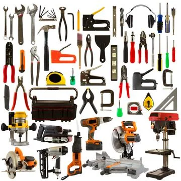 Tools Isolated on a White Background Stock Photos