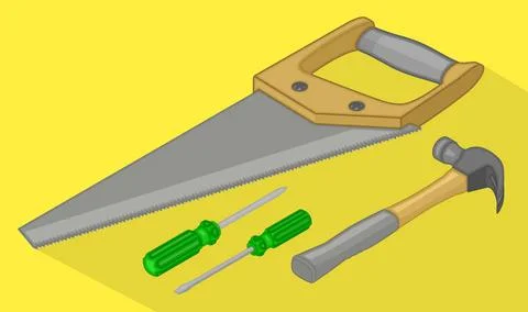 Tools isometric flat vector 3d illustration. Tools isometric flat vector 3... Stock Photos