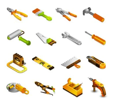Tools Isometric Icons Stockillustratie