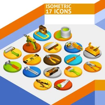 Tools Isometric Icons Stockillustratie