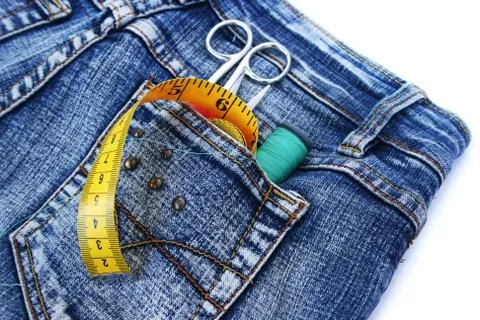 Tools in jeans pocket Stock Photos