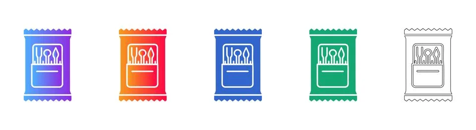 Tools Kit Pouch Icon Set Vector Stock Illustration