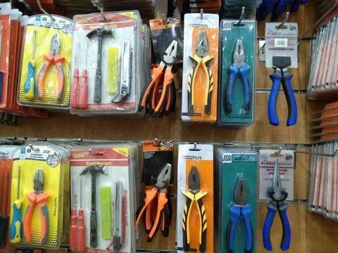 The tools kit in the shop Stock Photos