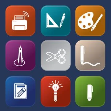 Tools learning  icon Stock Illustration