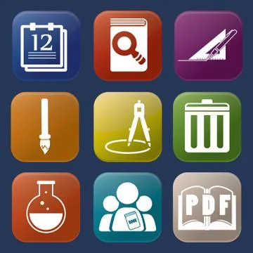 Tools learning  icon Stock Illustration