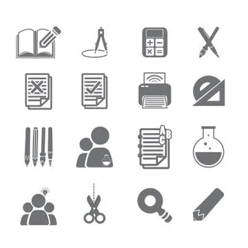 Tools learning  icon set 2 Stock Illustration