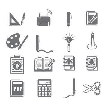 Tools learning  icon set 3 Stock Illustration