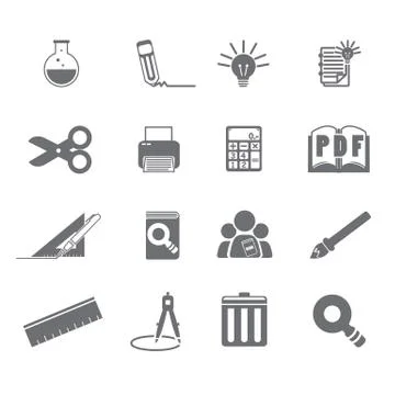 Tools learning  icon set 5 Stock Illustration