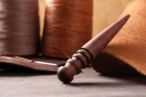 Tools for leather working Stock Photos