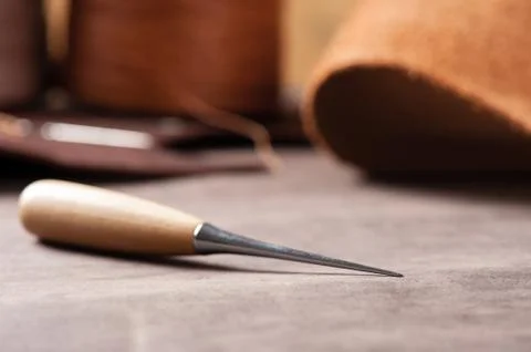 Tools for leather working Stock Photos