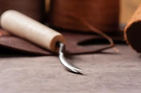 Tools for leather working Stock Photos