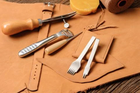 Tools for leather working Foto stock