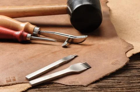 Tools for leather working Foto stock