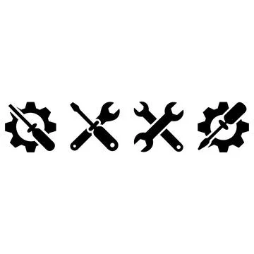 Tools &amp; Maintenance Icons Set Stock Illustration