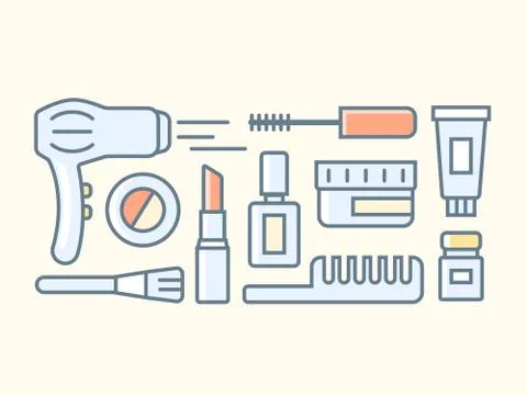 Tools for make-up Stock Illustration
