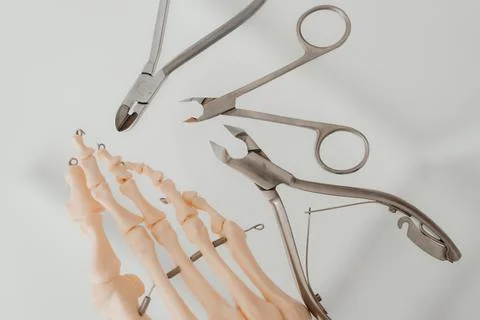 Tools of a manicure set on a white background Stock Photos