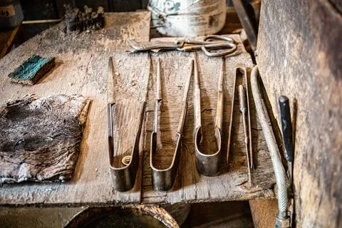 TOOLS OF THE MASTER GLASSMAKER Stock Photos