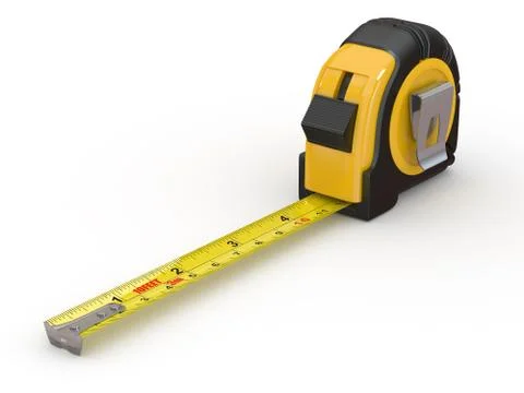 Tools. measure tape on white background. 3d Ilustración de archivo