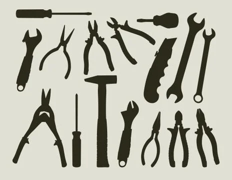 Tools for mechanical works Stock Illustration