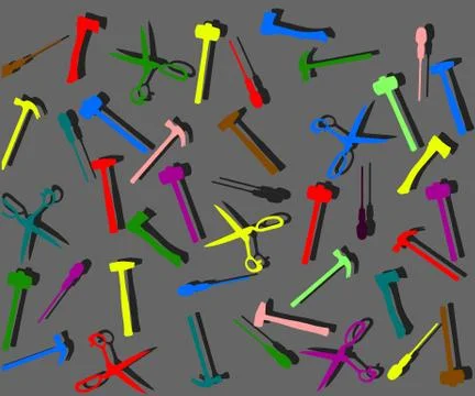 Tools Mess Stock Illustration