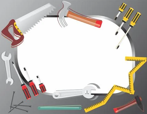 Tools metallic background card with text space Stock Illustration