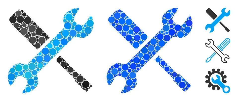 Tools Mosaic Icon of Spheric Items Stock Illustration