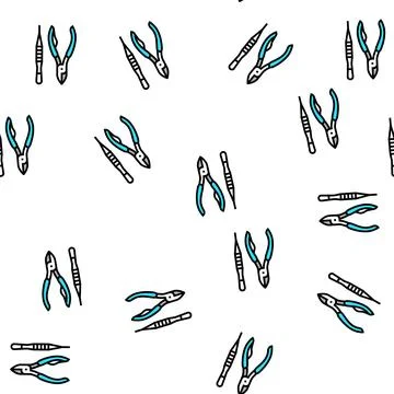 Tools nail doctor vector seamless pattern Stockillustratie