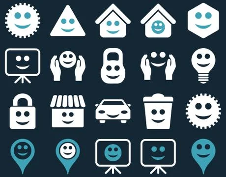 Tools, options, smiles, objects icons イラスト素材