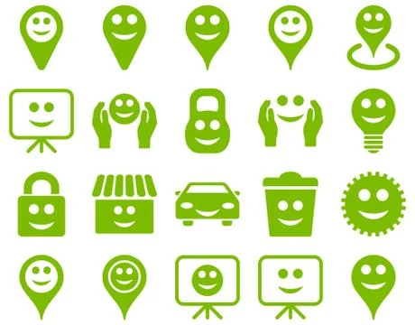 Tools, options, smiles, objects icons Stockillustratie