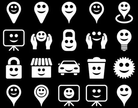 Tools, options, smiles, objects icons 스톡 일러스트