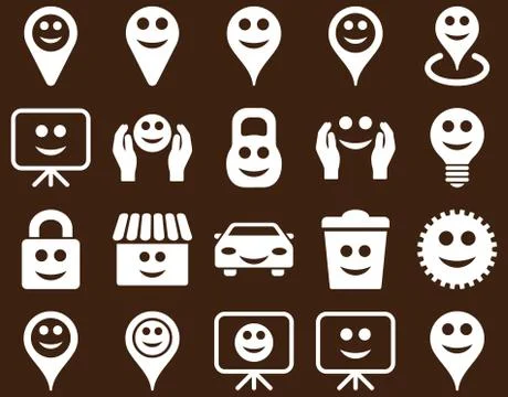 Tools, options, smiles, objects icons Stockillustratie
