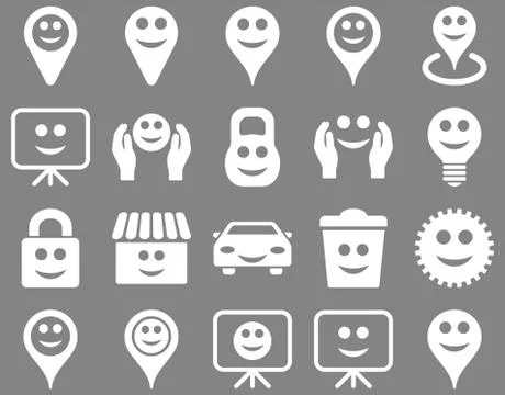 Tools, options, smiles, objects icons 库存插图