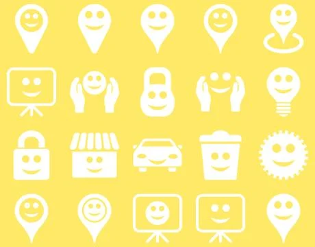 Tools, options, smiles, objects icons Stockillustratie