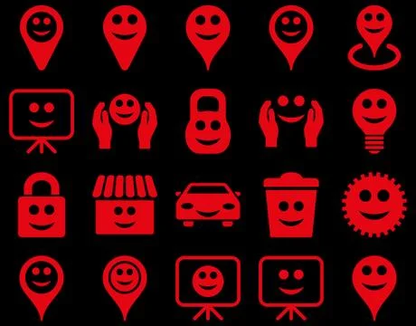 Tools, options, smiles, objects icons 스톡 일러스트
