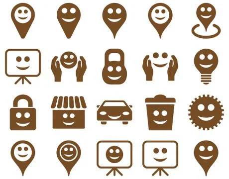 Tools, options, smiles, objects icons Stockillustratie