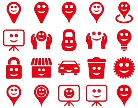 Tools, options, smiles, objects icons Stockillustratie