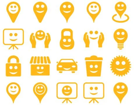 Tools, options, smiles, objects icons 스톡 일러스트