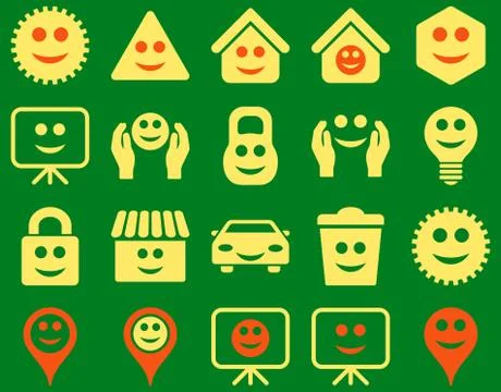 Tools, options, smiles, objects icons Stockillustratie