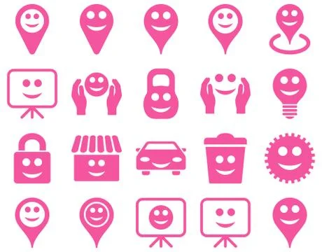 Tools, options, smiles, objects icons Stockillustratie